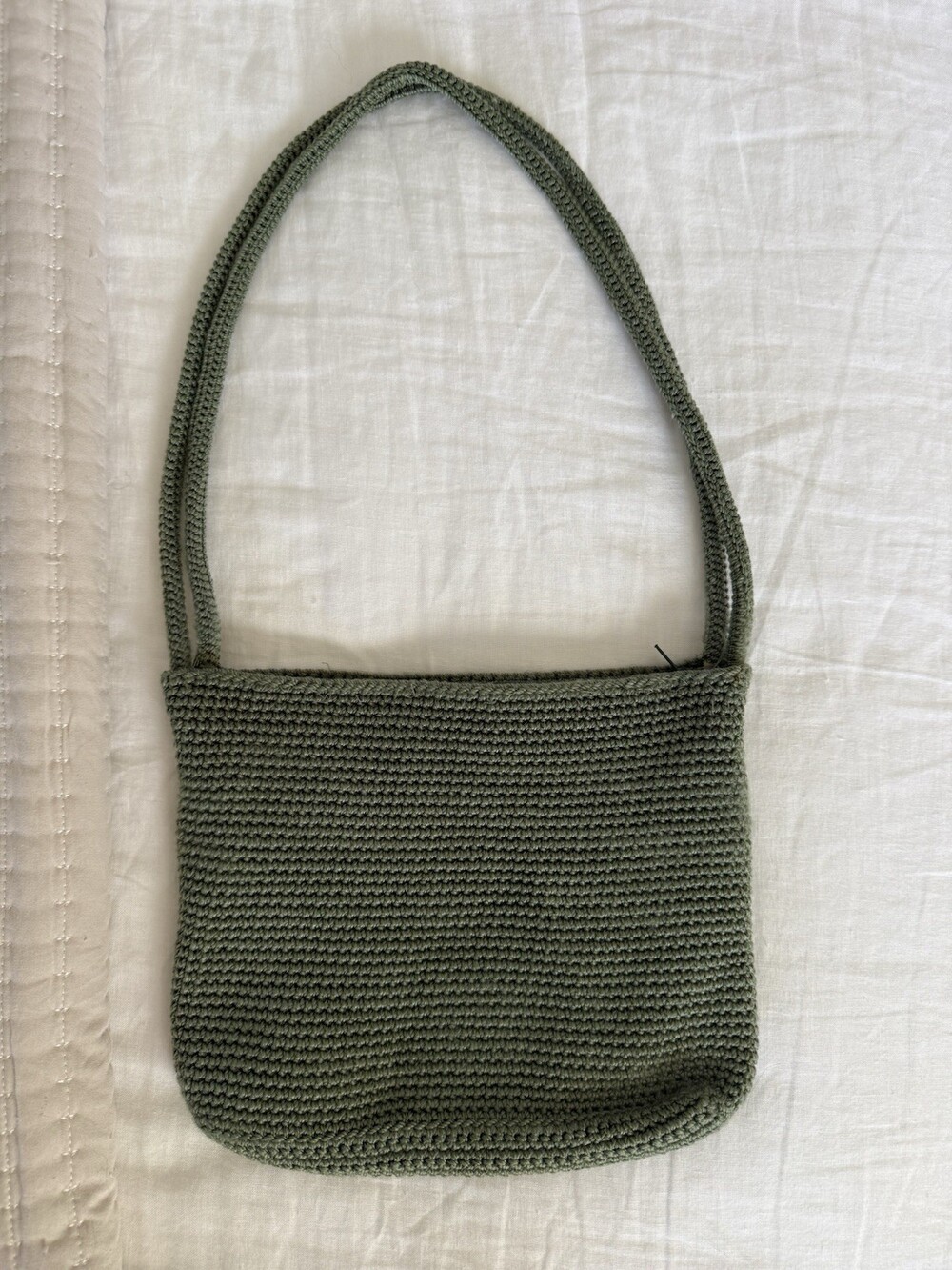 👒 Vintage  Green Crochet Knit Shoulder Bag Boho Y2K The SAK